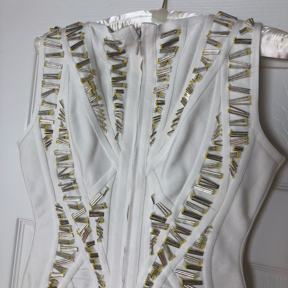 Herve Leger white dress size small - Picture 3 of 8